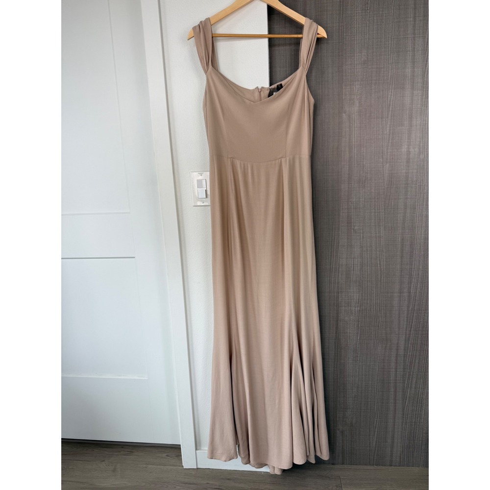 Reformation Champagne Off Shoulder Gardner Maxi Dress Gown Sweetheart Size 4‎ - Picture 3 of 14